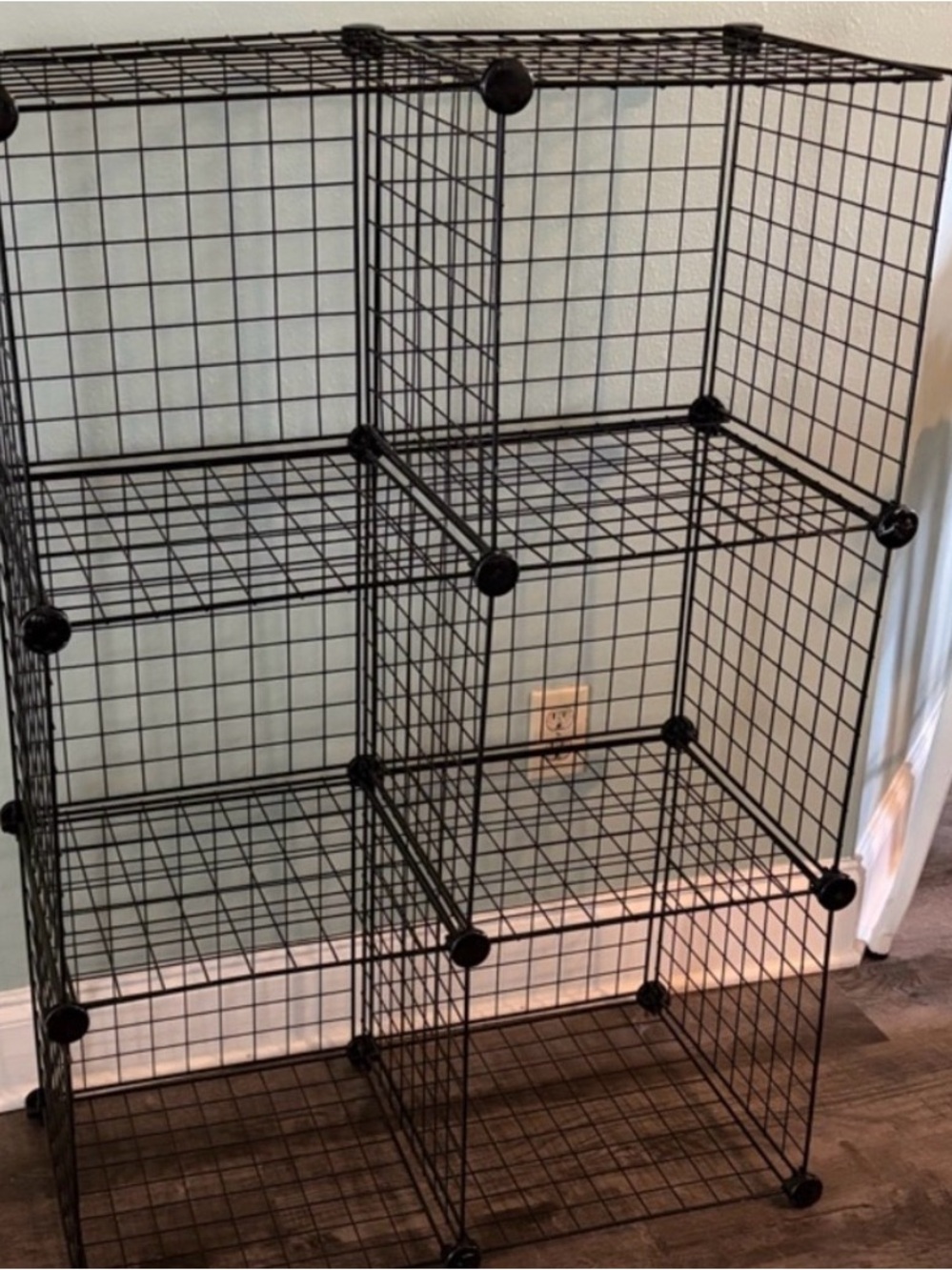 Modular Black Wire Cube Storage Organizer - 6 Cubes
